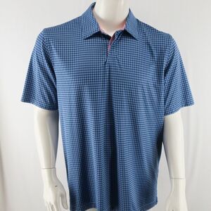 Vineyard Vines Performance Golf‎ Polo Shirt Mens M Blue Checkered